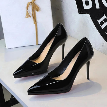 Women's High Stiletto Heels – Patent Leather Pointed Toe Party Pumps