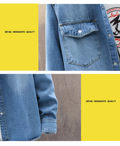 100% Cotton Long Sleeve Men Denim Shirts
