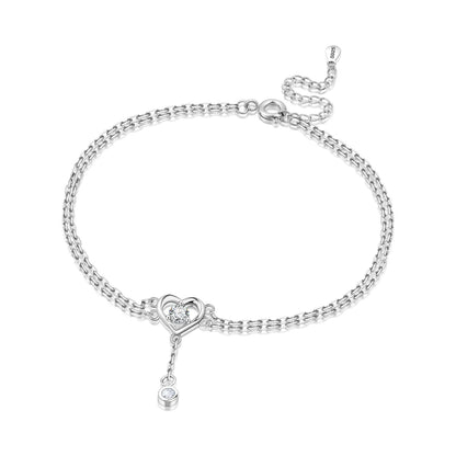 Fußkettchen aus Sterlingsilber mit Farbstempel und Quaste für Damen