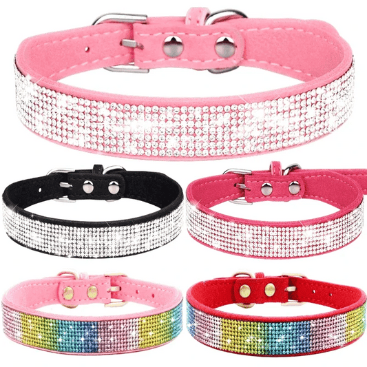 Crystal Rhinestone Glitter Dog Collar – Comfortable Bling Pet Collar Zinc Alloy Buckle