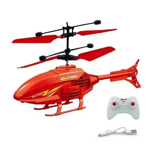 Gestengesteuertes Mini-RC-Flugzeug mit blinkenden Lichtern