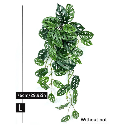 76cm Fake Hanging Vines With Monstera Leafs