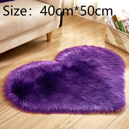 Heart Shaped Anti-Slip Faux Fur Rugs