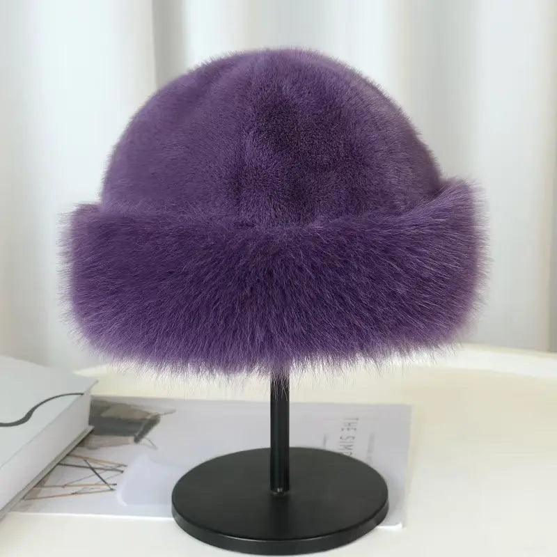 Mongolian Style Warm Fur Hat Women - Ear Protection Windproof Thick Snow Hat