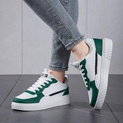 Flache Damen-Sneaker mit dicker Sohle