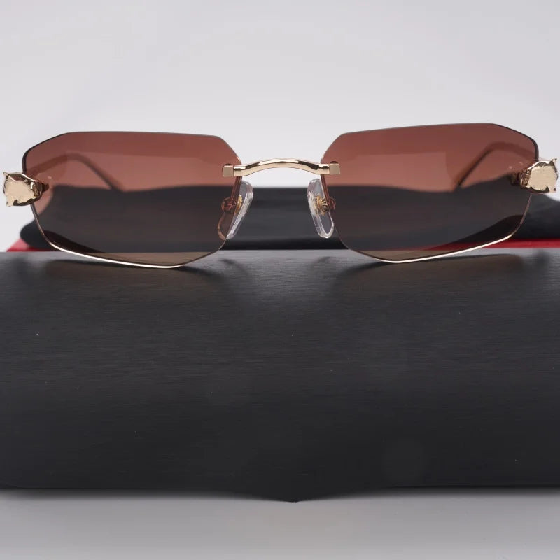 Randlose rechteckige Sonnenbrille für Damen