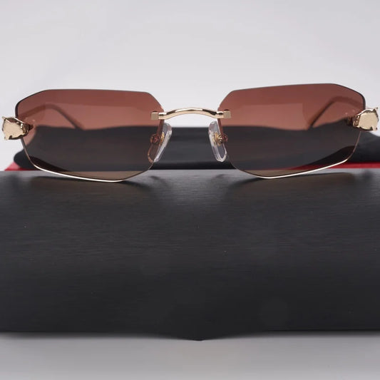 Women's Rimless Rectangular Sunglasses