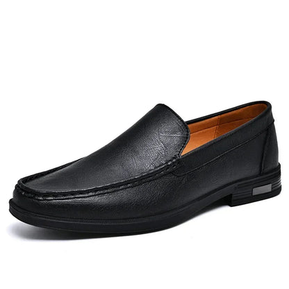 Mocassins habillés à enfiler en cuir véritable pour hommes