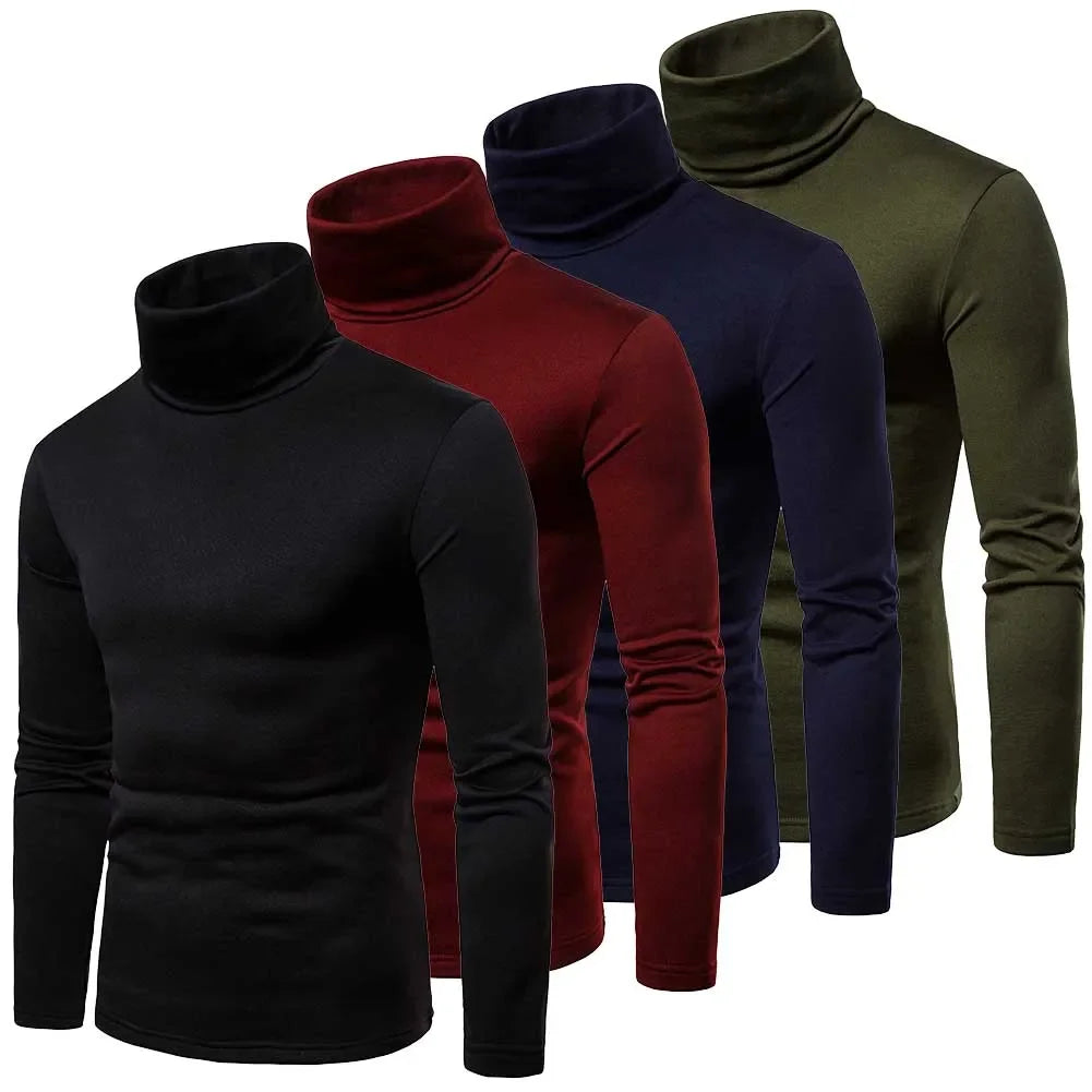 Pull col roulé décontracté pour homme – Hiver