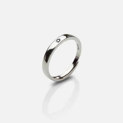 Dämonenaugen-Engelsflügel-Ring – Verstellbarer Unisex-Partnerring aus Legierung