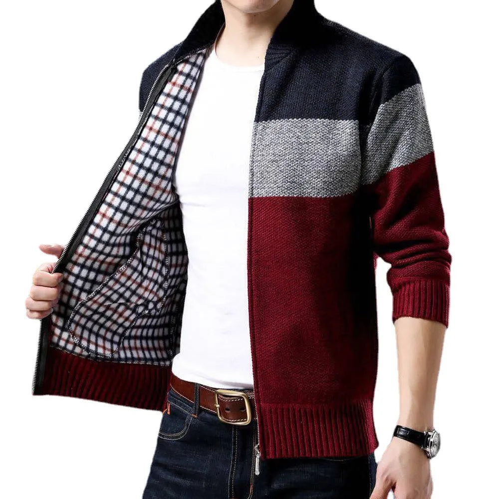 Men's Stylish Colorblock Cardigan Jacket