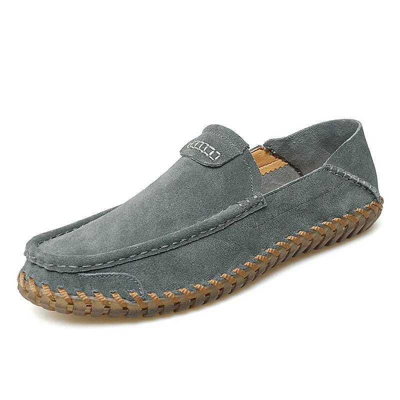Mocassins à enfiler doux et décontractés en cuir suédé pour hommes