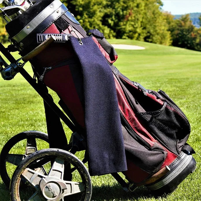 Strapazierfähiges Mikrofaser-Waffel-Golfhandtuch mit Clip