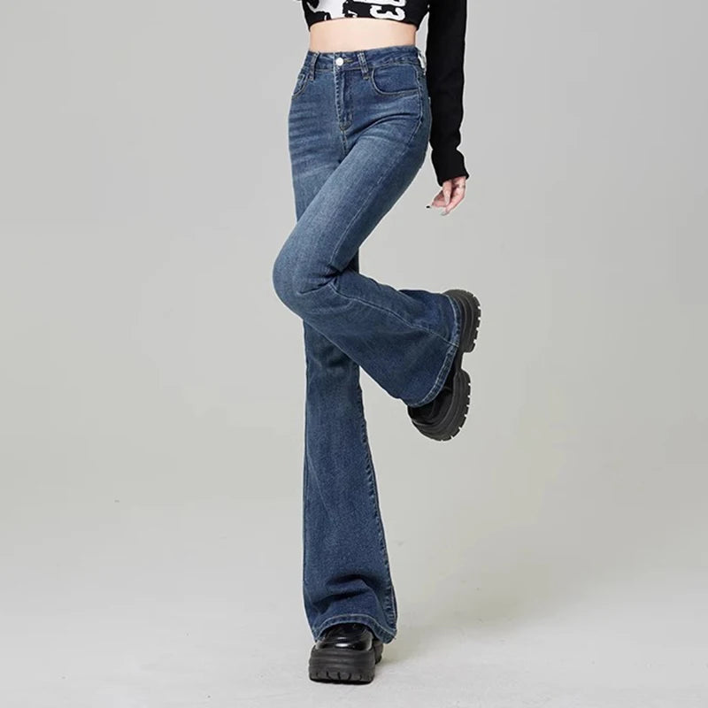 Jean slim évasé en denim High Street pour femme