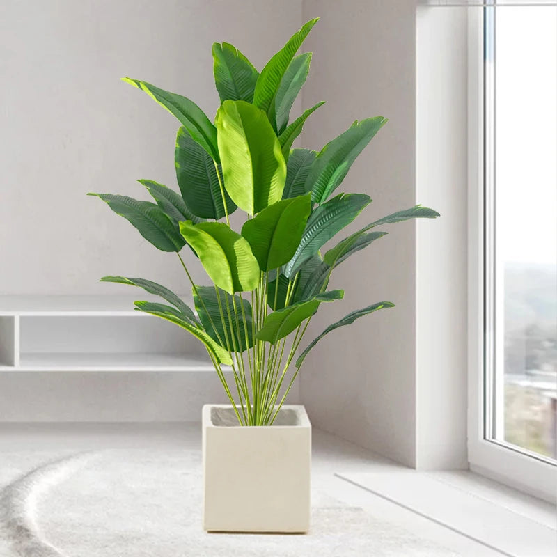 Artificial Large Tropical Palm Tree Fake Banana Plants - Leaves Real Touch Plastic Plants