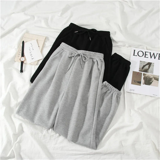 Women's Oversized Plus Size Black Baggy Sweatpants
