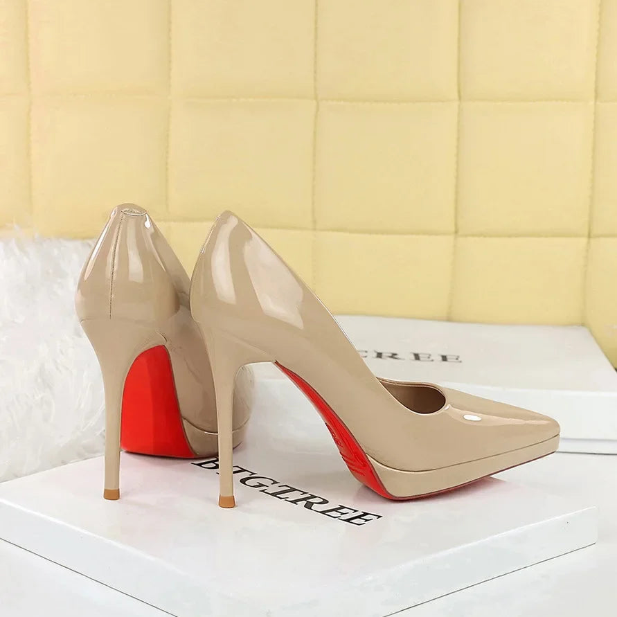 Women's High Stiletto Heels – Patent Leather Pointed Toe Party Pumps