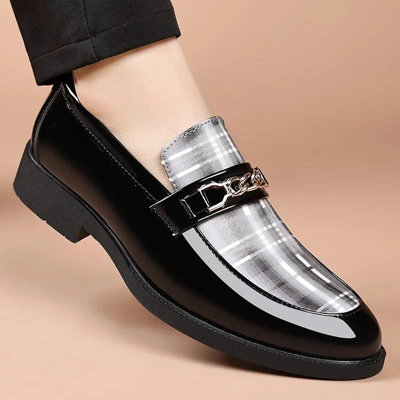 Mocassins à enfiler en cuir italien pour hommes