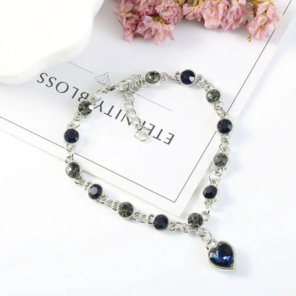 Herzförmiges Kristallarmband für Damen – Funkelndes Strass-Kettenarmband