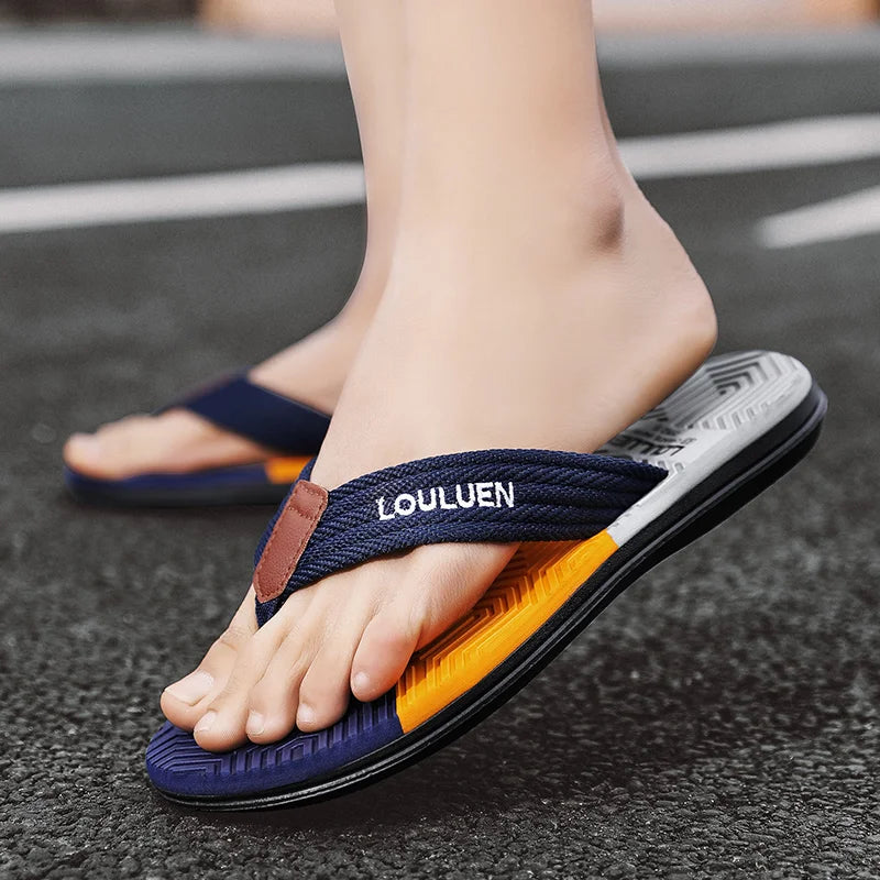 Men's Breathable Summer Flip Flops - Outdoor Beach Slippers
