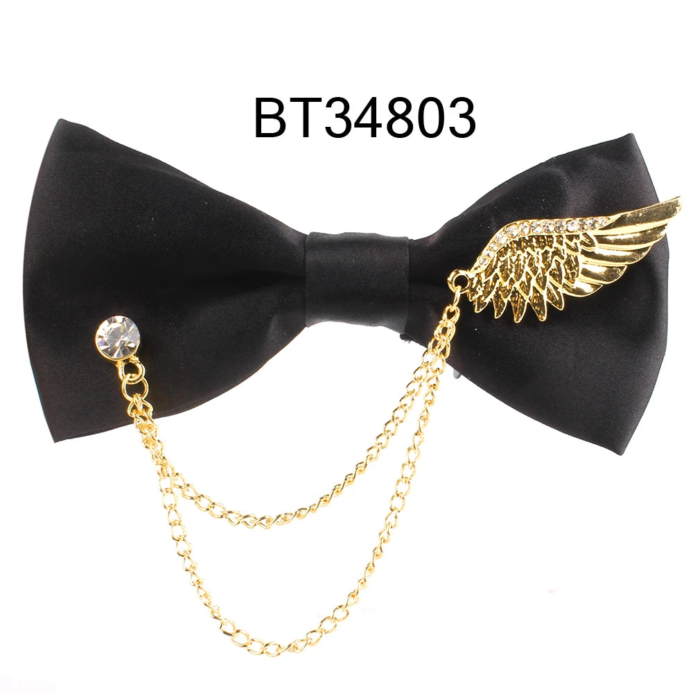 Black Metal Decorated Bowtie for Men