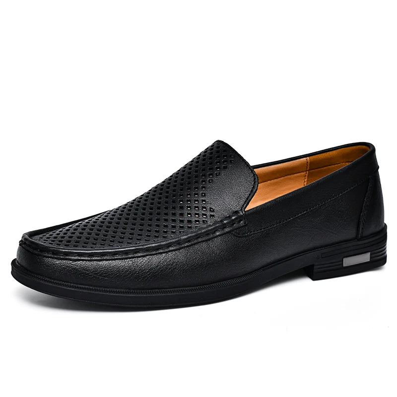 Mocassins habillés à enfiler en cuir véritable pour hommes