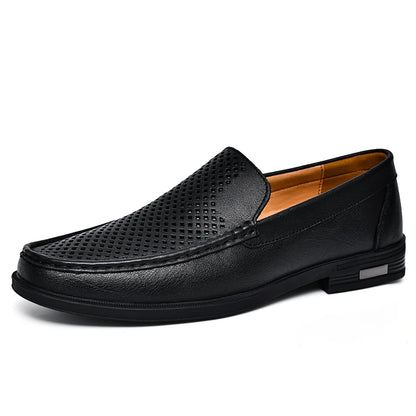 Mocassins habillés à enfiler en cuir véritable pour hommes