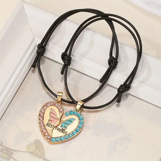 Couple Butterfly Heart Friendship Bracelet