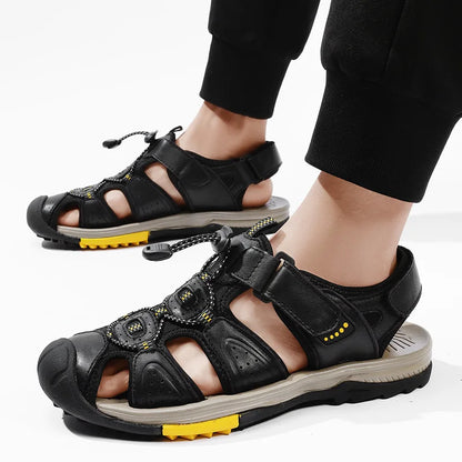 Herren Sommer Outdoor Leder Strand Römer Sandalen
