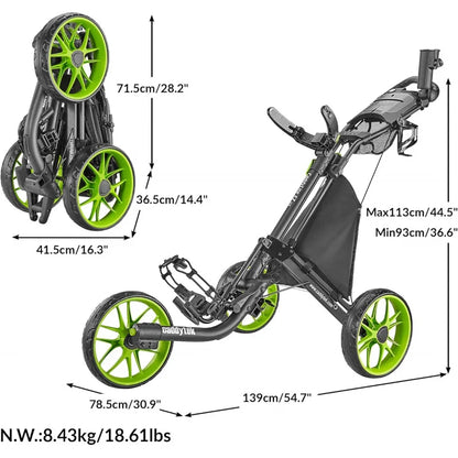 Leichter 3-Rad-Golf-Schubwagen