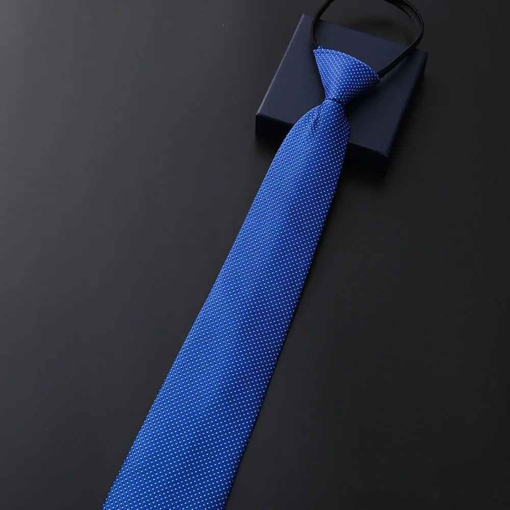 8 cm lange, vorgebundene, gestreifte Krawatte mit Reißverschluss