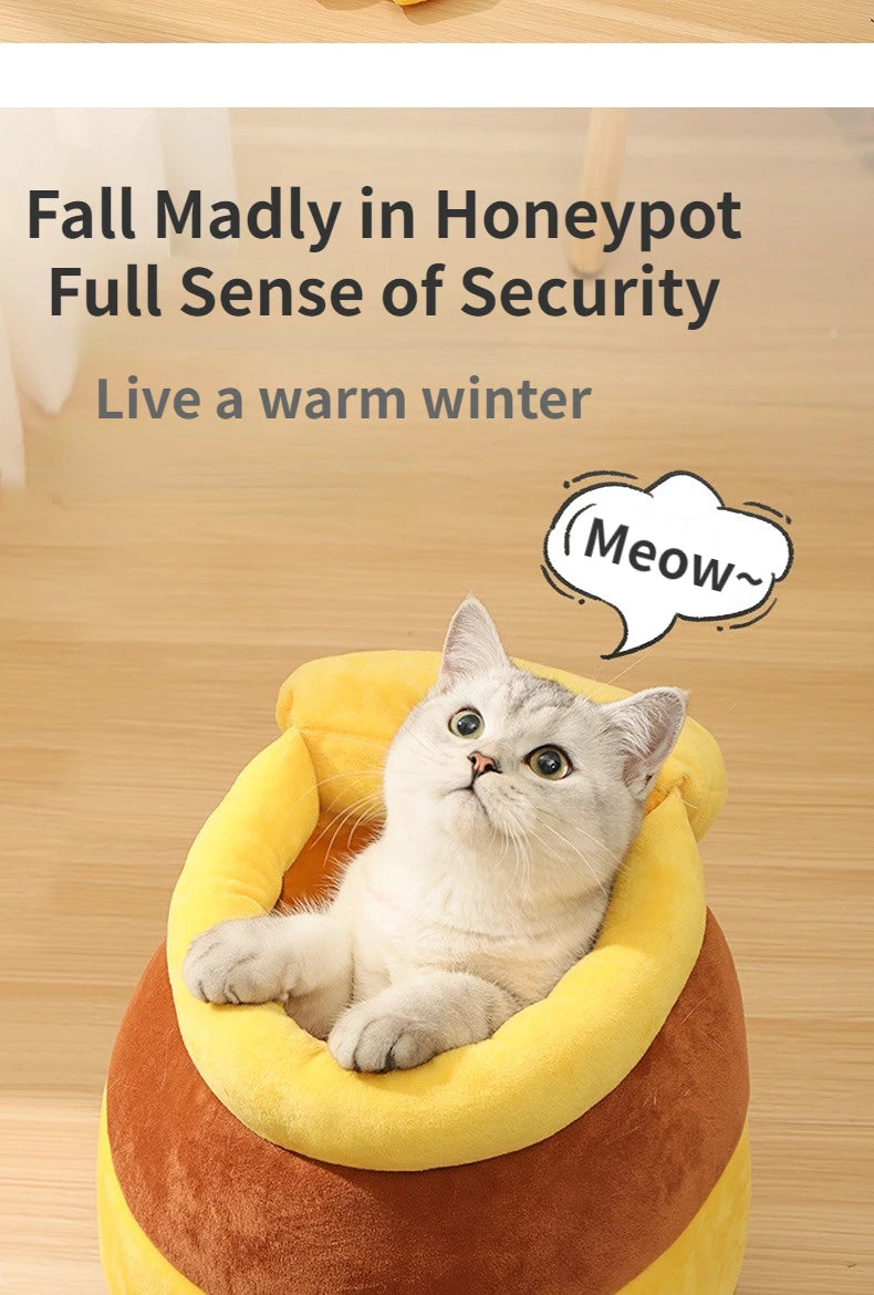 Panier de coussin pour chats en peluche Four Seasons