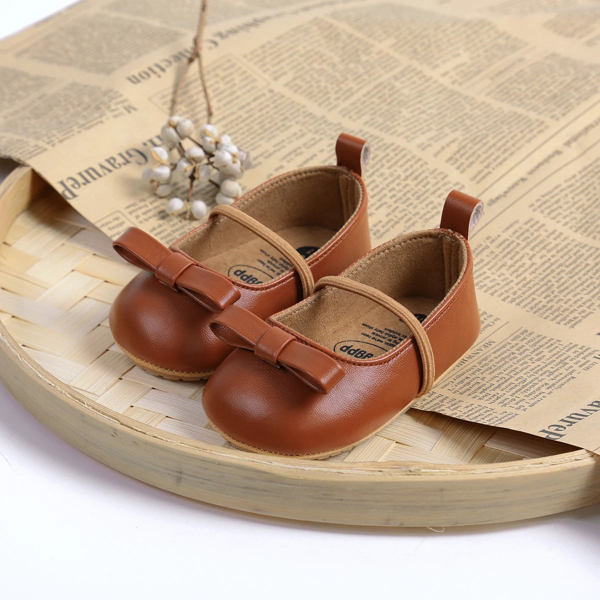 Flache Baby-Prinzessin-Schuhe mit Schleife