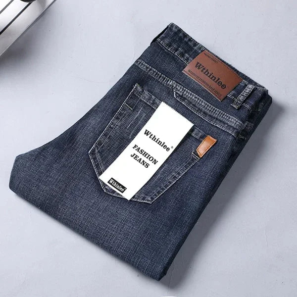 Men's Smart Straight Regular Blue Stretch Denim Jeans