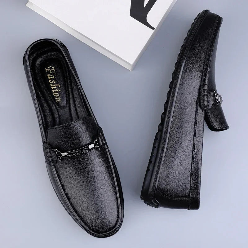 Flacher Herren-Loafer aus echtem Leder