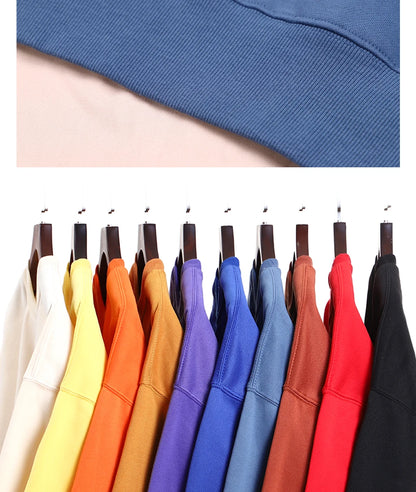 Sweat-shirt ample en coton imprimé lettre pour femme