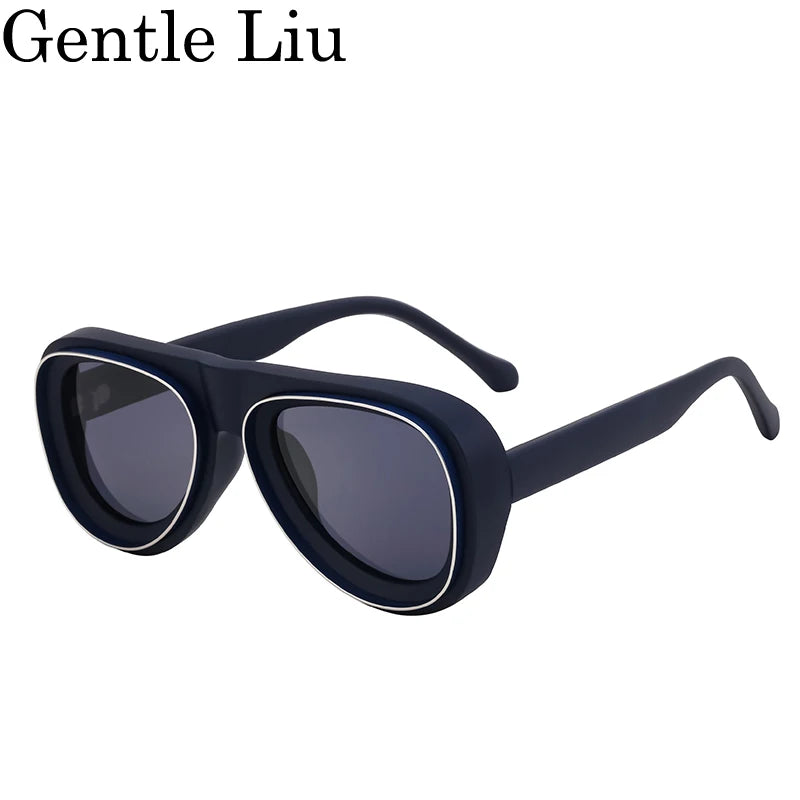Men's Steampunk UV400 Oval Frame Sunglasses