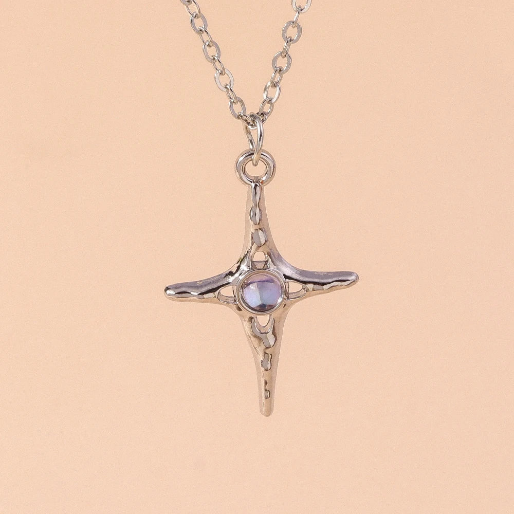 Silver Color Long Tassel Pendant Bow Necklaces