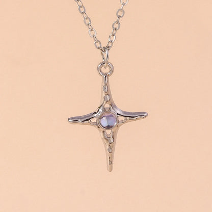 Silver Color Long Tassel Pendant Bow Necklaces