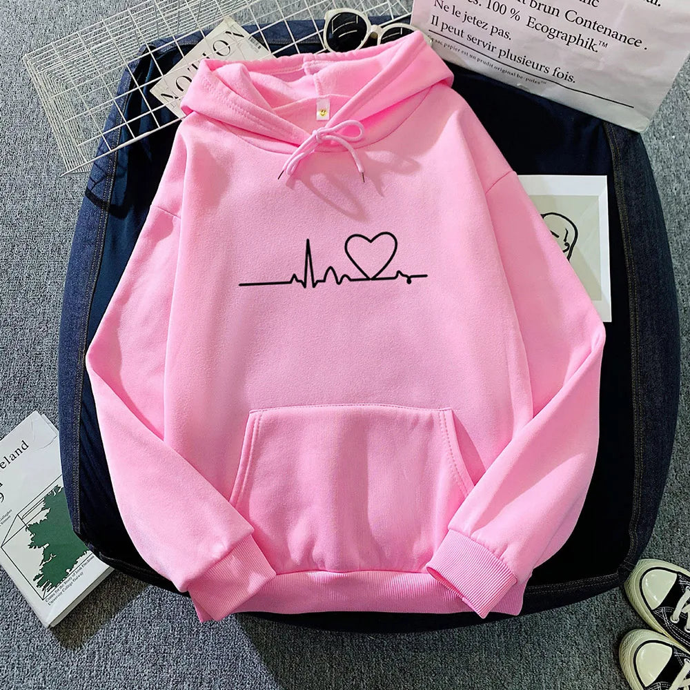 Lässiger bedruckter lockerer Hoodie - Frühlings-Streetwear-Pullover