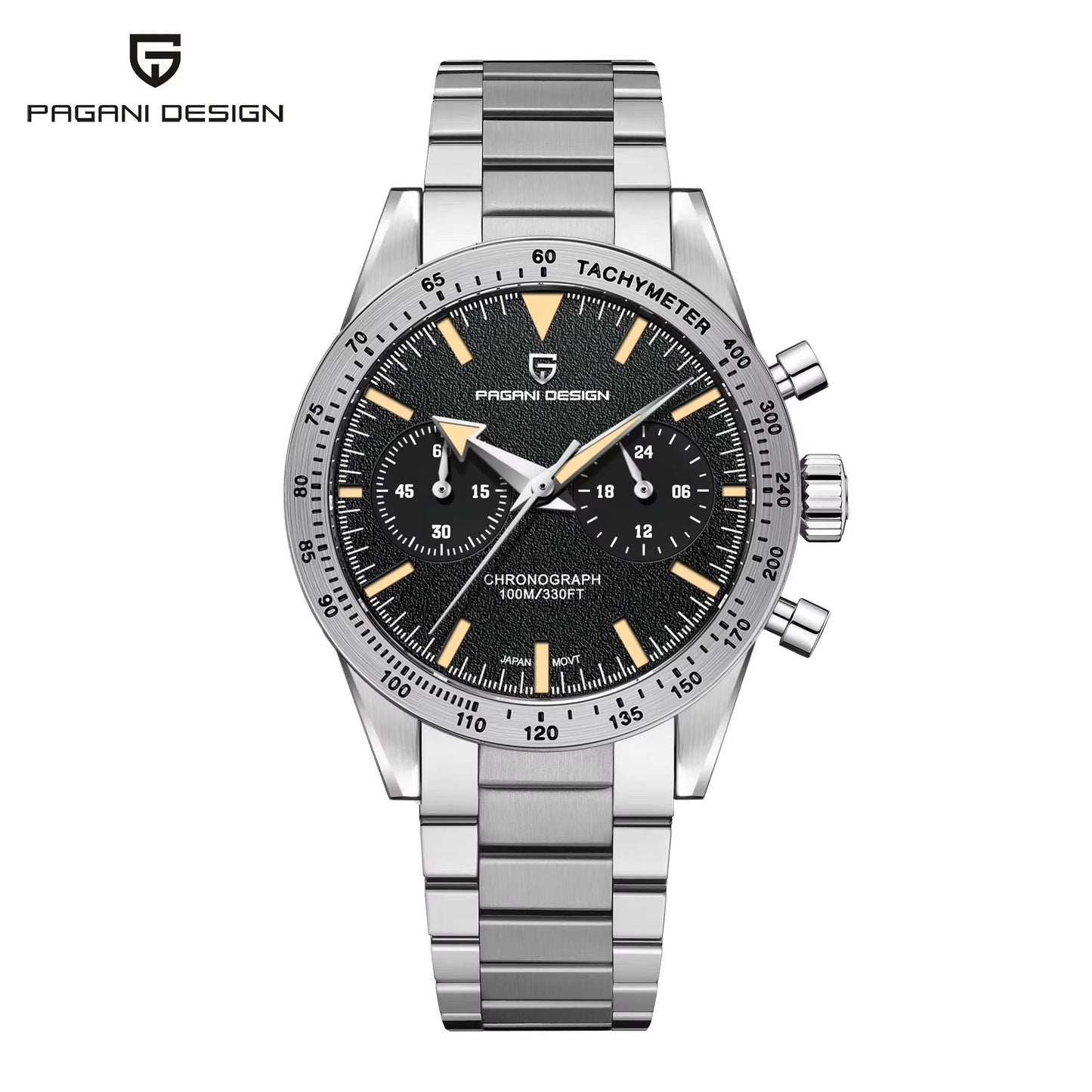 Pilot Sports Chronograph Watch for Men – Stainless Steel Quartz Waterproof Wristwatch