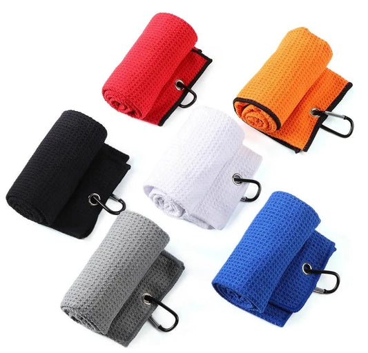 Heavy-Duty Microfiber Waffle Golf Towel with Clip