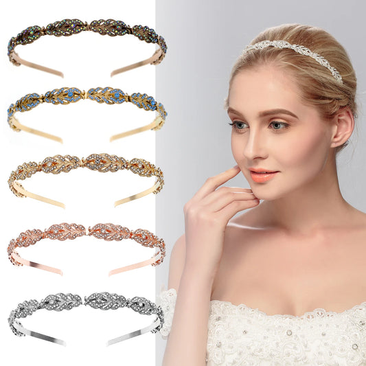 Damen-Kronen-Stirnband mit Kristall-Strasssteinen