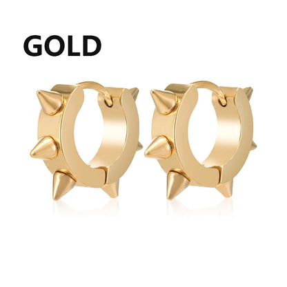 Boucles d'oreilles à tige en bois et acier inoxydable pour hommes, 1 paire