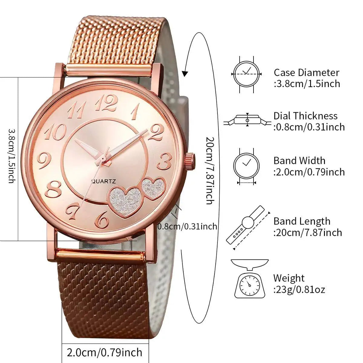 Women’s Quartz Watch – Lightweight Plastic Strap Wristwatch