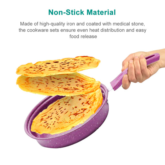Batterie de cuisine antiadhésive de 13 pièces avec casseroles et poêles