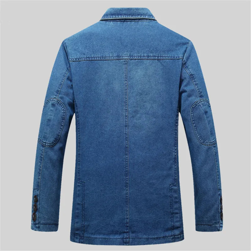 Slim Fit Jeansblazer - Vintage Blaue Jacke