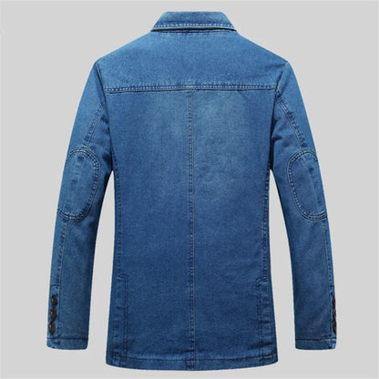 Blazer en jean coupe slim - Veste bleu vintage