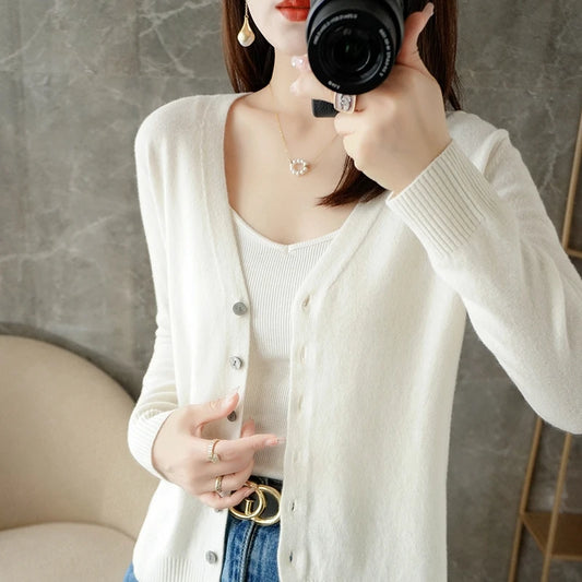 V-Neck Loose Sweater Cardigan