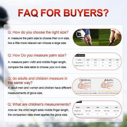 Atmungsaktive Junior-Golfhandschuhe für Kinder